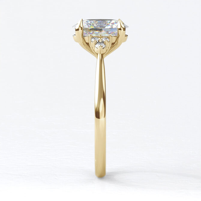 Custom made oval cut side stone engagement ring sb2205-image-1