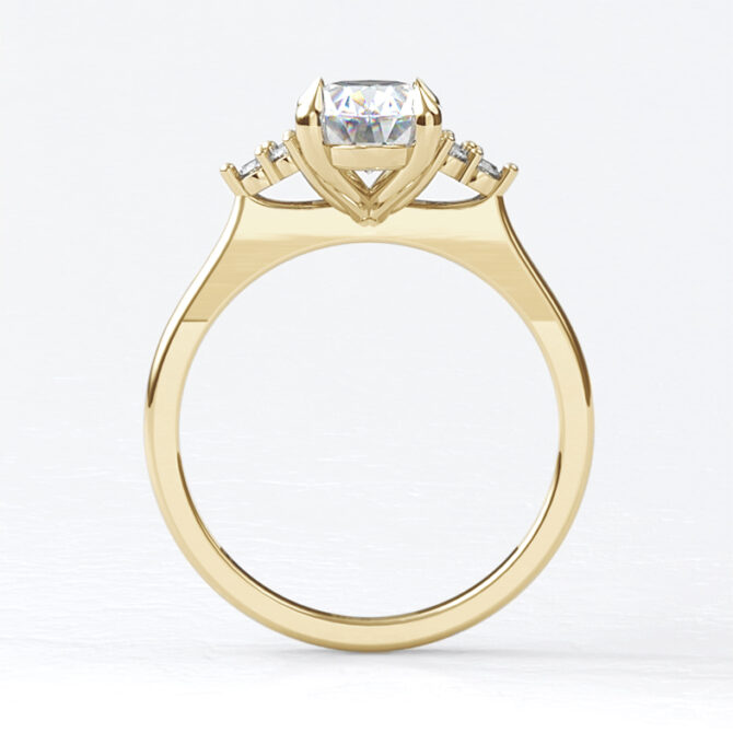 Custom made oval cut side stone engagement ring sb2205-image-2