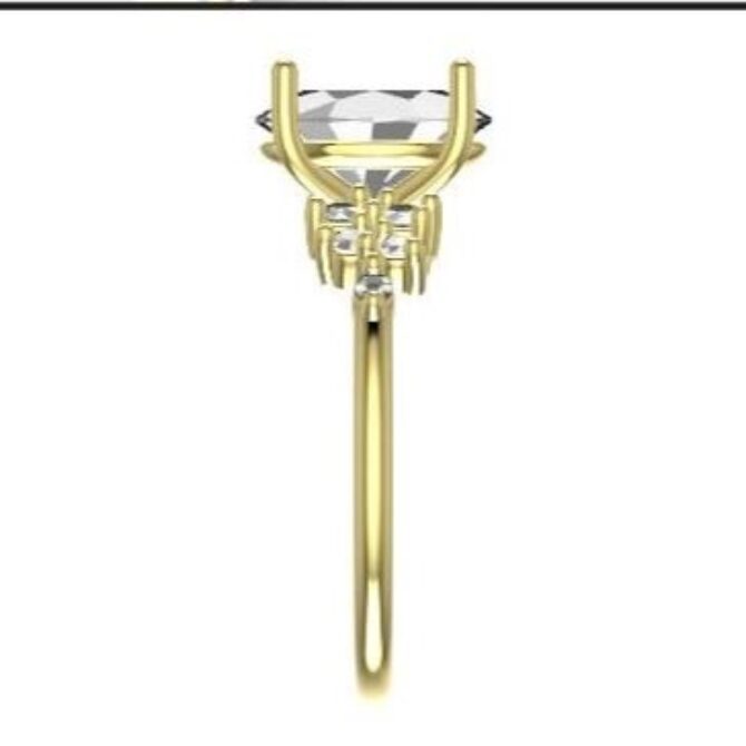 Custom made oval cut side stone engagement ring sb4045 quick image 04