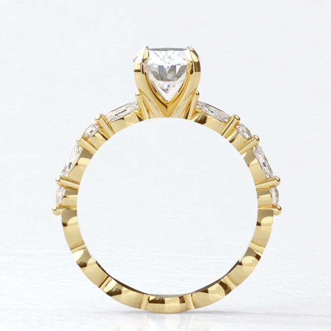 Custom made oval cut side stone engagement ring sb4362 image 01