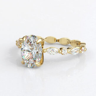 Custom made oval cut side stone engagement ring sb4362 image 03