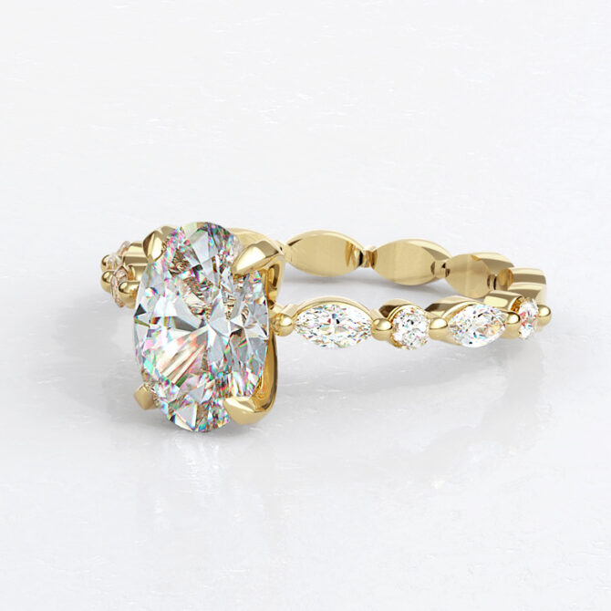 Custom made oval cut side stone engagement ring sb4362 image 03