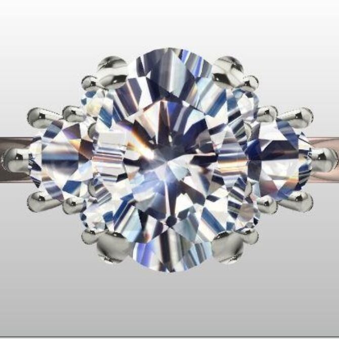 Custom made oval cut three stone engagement ring SB2683 quick image 01