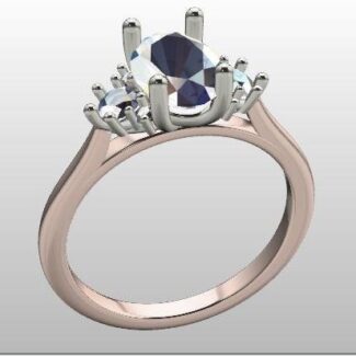 Custom made oval cut three stone engagement ring SB2683 quick image 02