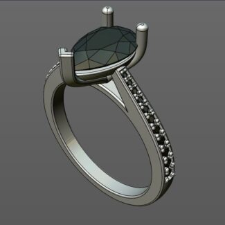 Custom made pear cut side stone engagement ring SB4123 quick image 02