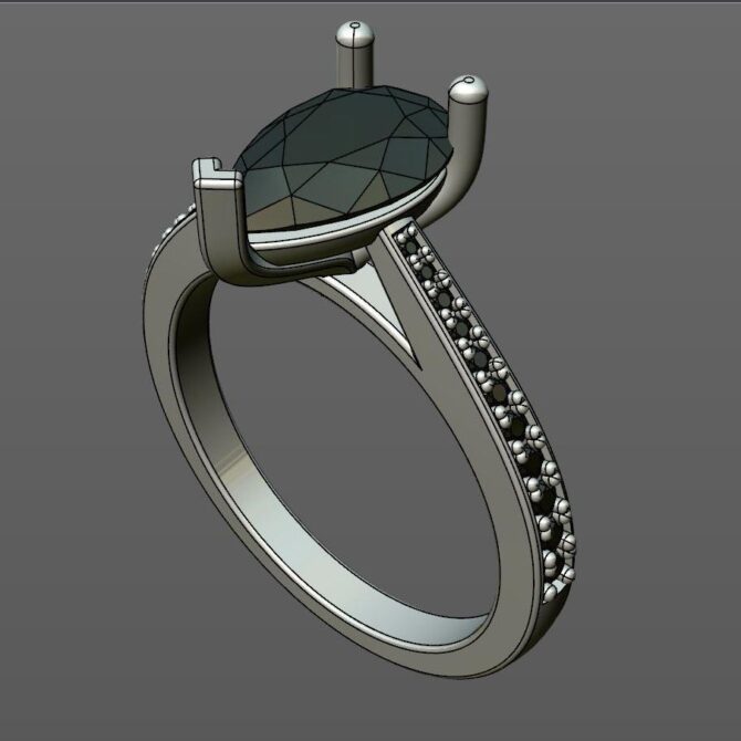 Custom made pear cut side stone engagement ring SB4123 quick image 02