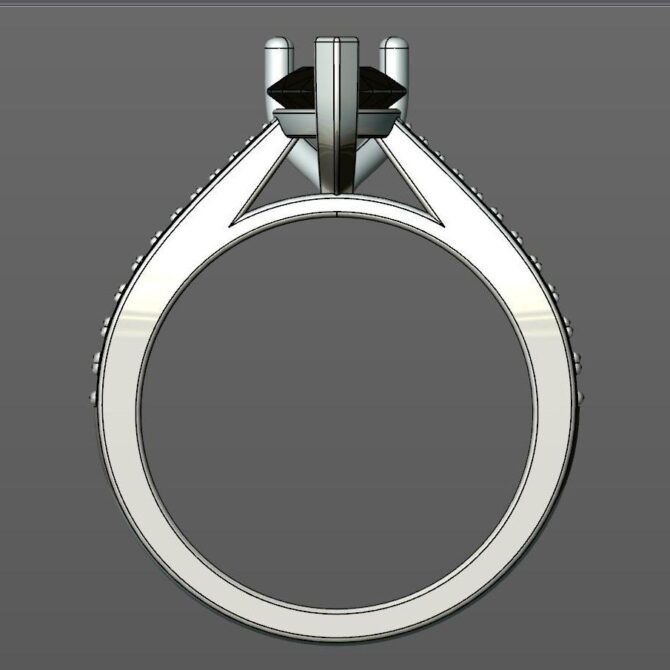 Custom made pear cut side stone engagement ring SB4123 quick image 03