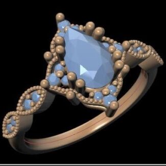 Custom made pear cut side stone engagement ring sb2700 quick image 02