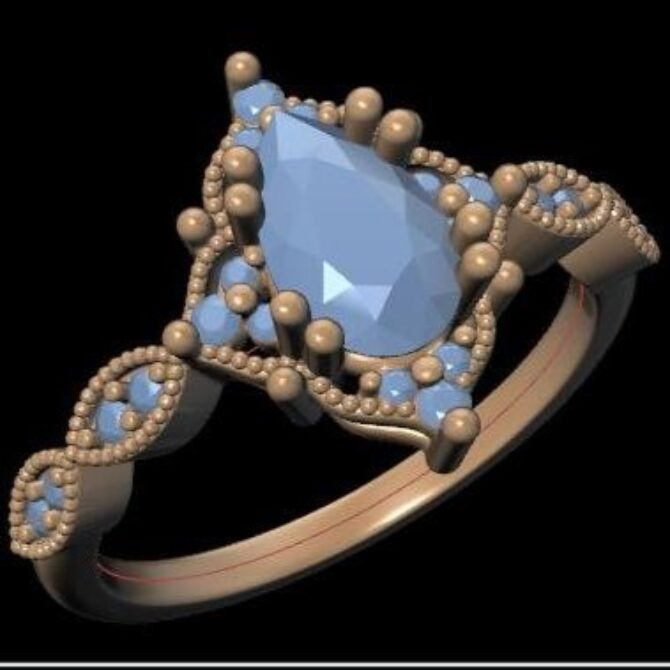Custom made pear cut side stone engagement ring sb2700 quick image 02
