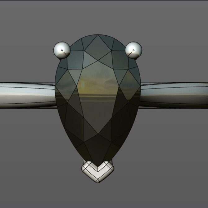 Custom made pear cut solitaire engagement ring SB4113 quick image 01