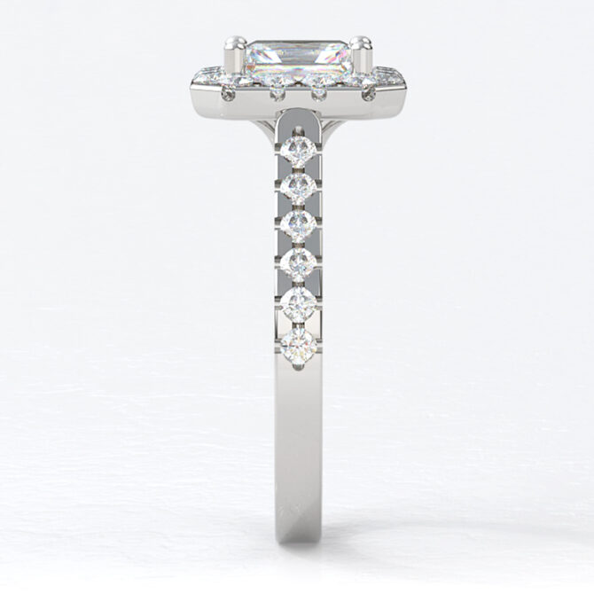 Custom made radiant cut halo and side stone engagement ring sb2169-image-2