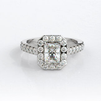 Custom made radiant cut halo and side stone engagement ring sb2169-image-3