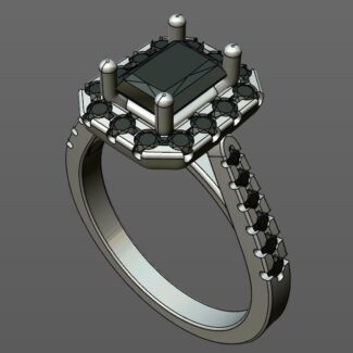 Custom made radiant cut halo and side stone pave engagement ring SB2239 quick image 02