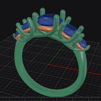 Custom made round cut bar five stone engagement ring SB4366 v2 quick image 02