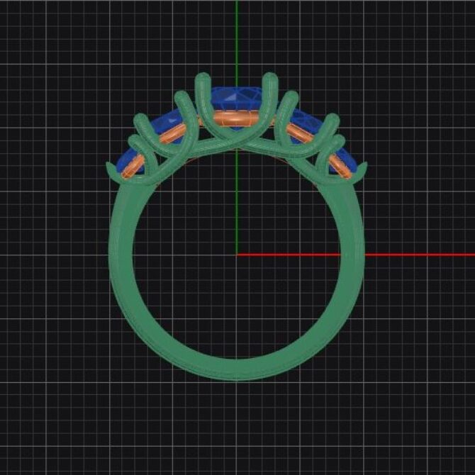Custom made round cut bar five stone engagement ring SB4366 v2 quick image 03