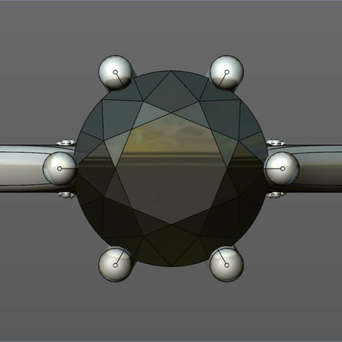 Custom made round cut bridge set solitaire engagement ring SB2255 quick image 01