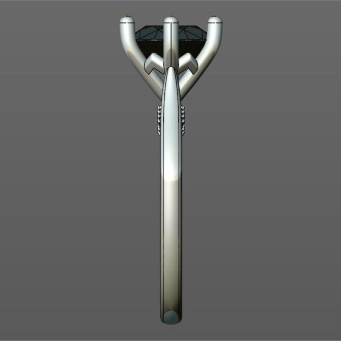 Custom made round cut bridge set solitaire engagement ring SB2255 quick image 04