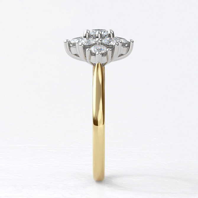 Custom made round cut cluster engagement ring sb4114 image 02