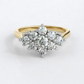Custom made round cut cluster engagement ring sb4114 image 03