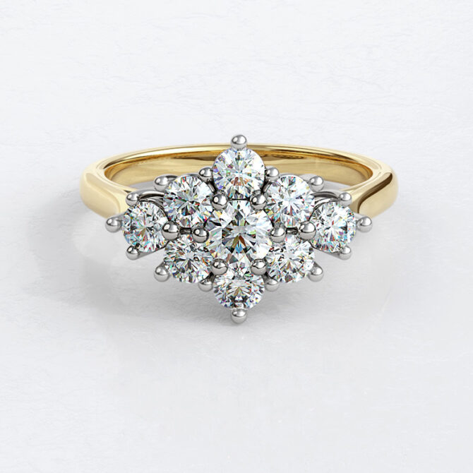 Custom made round cut cluster engagement ring sb4114 image 03