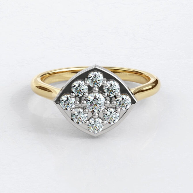 Custom made round cut cluster engagement ring sb4114 v3 image 02