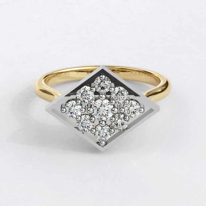 Custom made round cut cluster engagement ring sb4114 v4 image 01