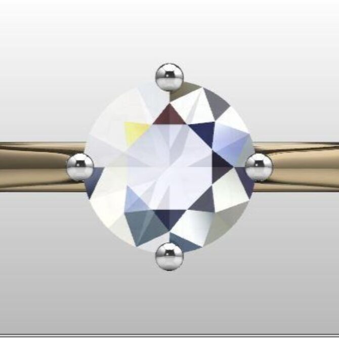 Custom made round cut compass tulip set solitaire engagement ring sb2183 quick image 01