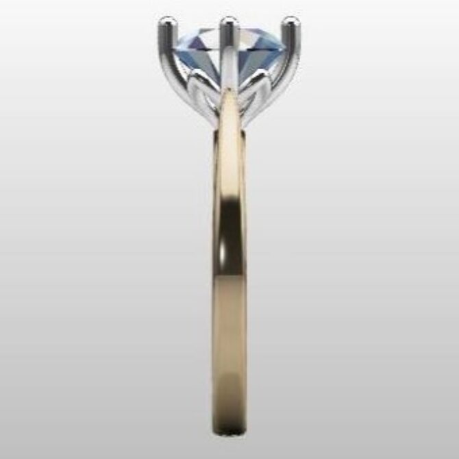 Custom made round cut compass tulip set solitaire engagement ring sb2183 quick image 04