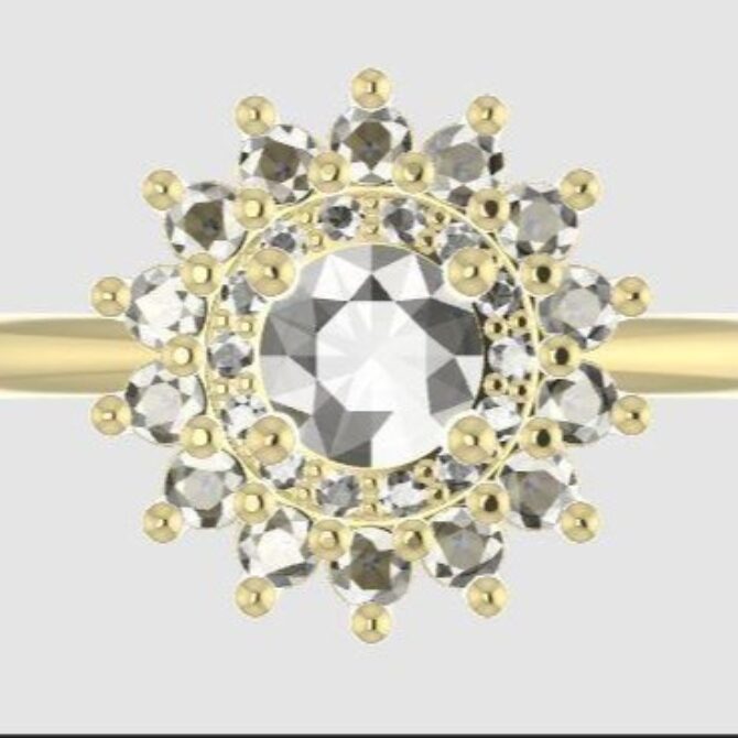 Custom made round cut double halo engagement ring SB4067 quick image 01