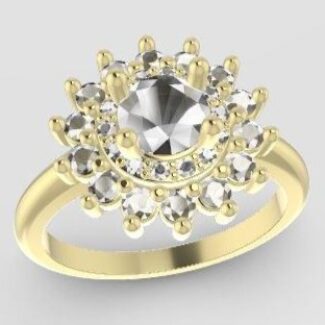 Custom made round cut double halo engagement ring SB4067 quick image 02