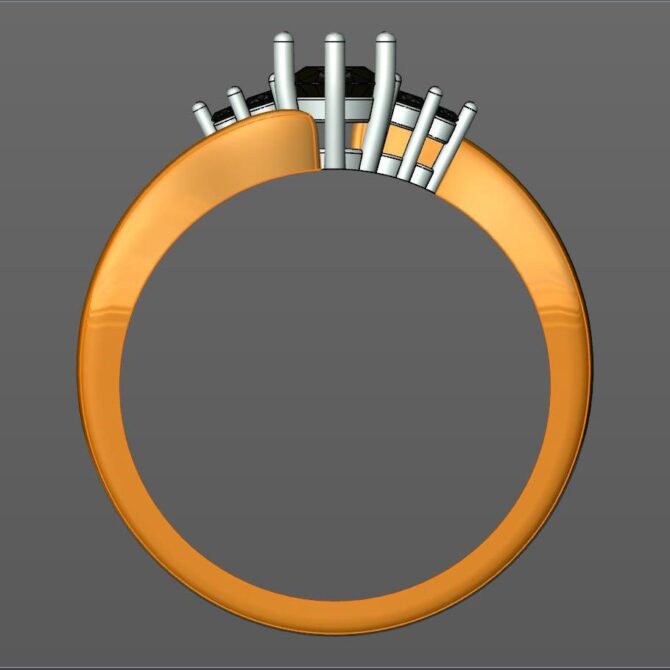 Custom made round cut five stone engagement ring SB4254 quick image 03