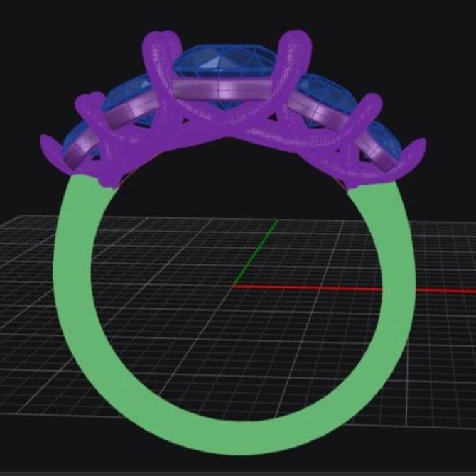 Custom made round cut five stone engagement ring sb4173 quick image 02