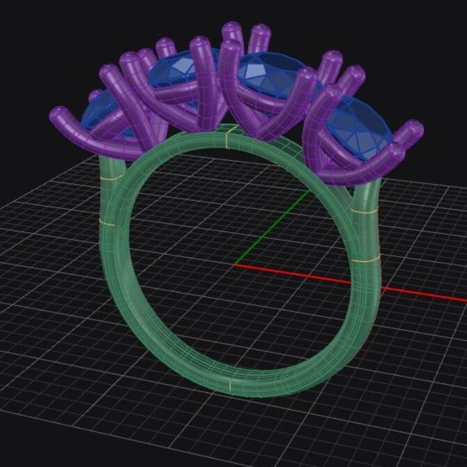 Custom made round cut four stone engagement ring SB4466 quick image 02