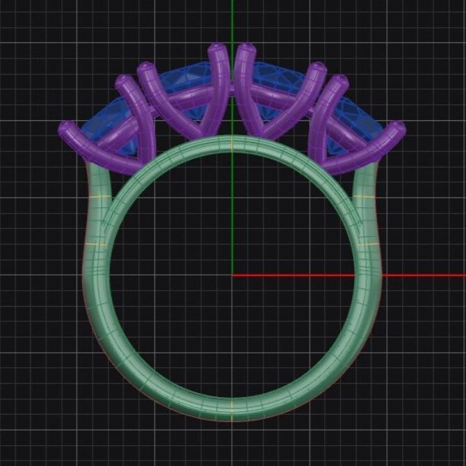 Custom made round cut four stone engagement ring SB4466 quick image 03