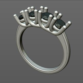 Custom made round cut four stone engagment ring SB4122 quick image 02