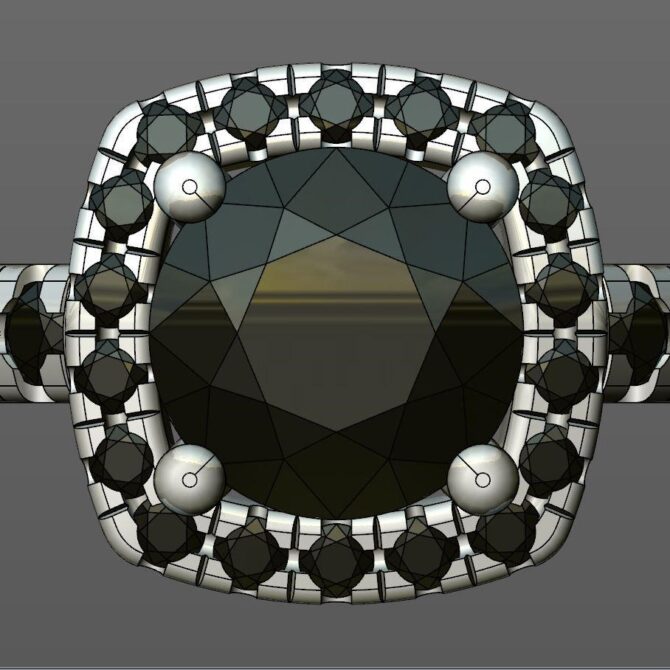 Custom made round cut halo and side stone pave engagement ring SB2258 quick image 01