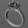 Custom made round cut halo and side stone pave engagement ring SB2258 quick image 02