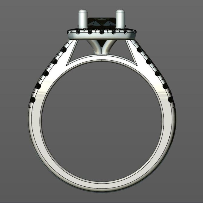 Custom made round cut halo and side stone pave engagement ring SB2258 quick image 03