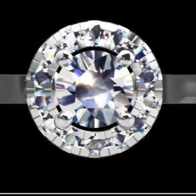 Custom made round cut halo engagement ring sb2136 quick image 01