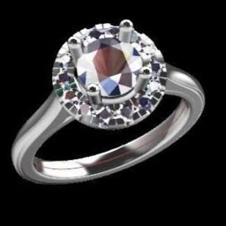 Custom made round cut halo engagement ring sb2136 quick image 02
