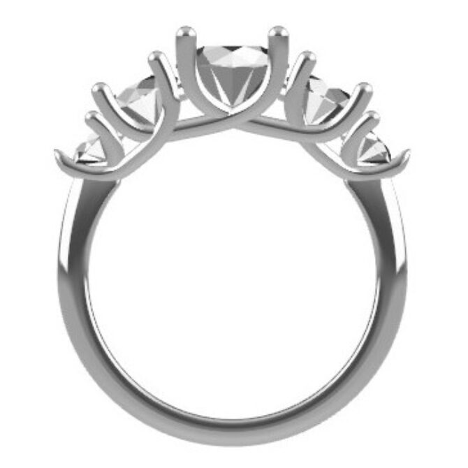 Custom made round cut prong five stone engagement ring SB4366 v1 quick image 03