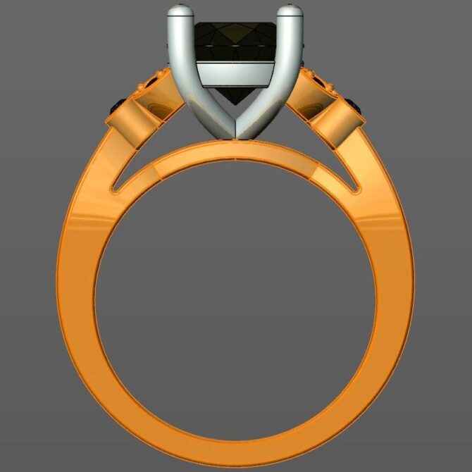 Custom made round cut side stone engagement ring SB2248 quick image 03