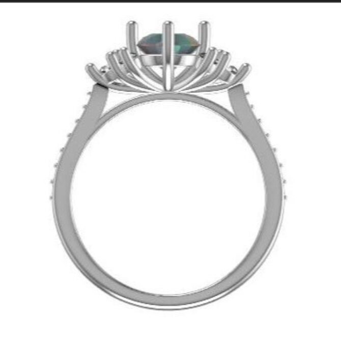 Custom made round cut side stone engagement ring SB4115 quick image 03