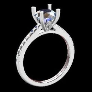 Custom made round cut side stone engagement ring sb2708 quick image 02