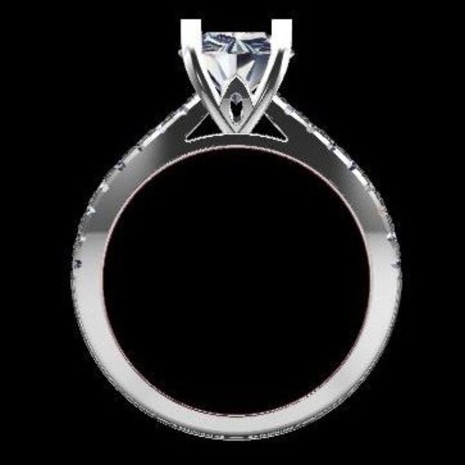 Custom made round cut side stone engagement ring sb2708 quick image 03