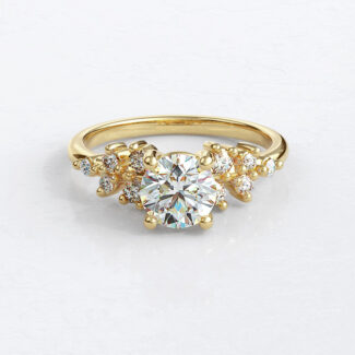 Custom made round cut side stone engagement ring sb4168 image 01