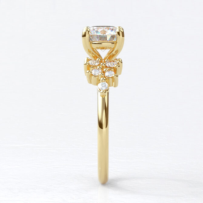 Custom made round cut side stone engagement ring sb4168 image 02