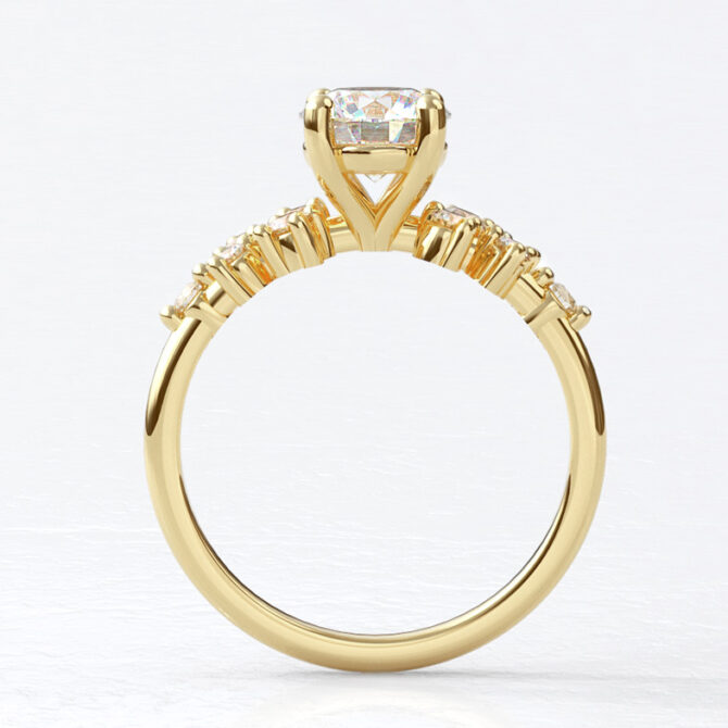 Custom made round cut side stone engagement ring sb4168 image 03