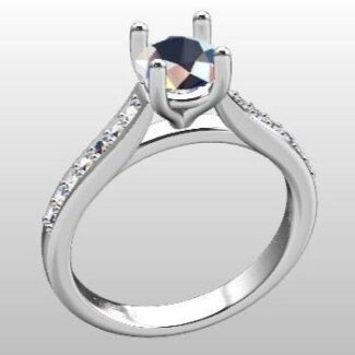 Custom made round cut side stone pave engagement ring sb2680 quick iamge 02