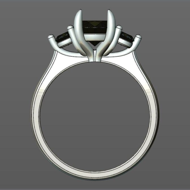 Custom made round cut three stone engagement ring SB2242 quick image 03